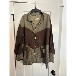 Tribe A People United Long Sleeve Shirt 100% Hand Woven Cotton Nepal